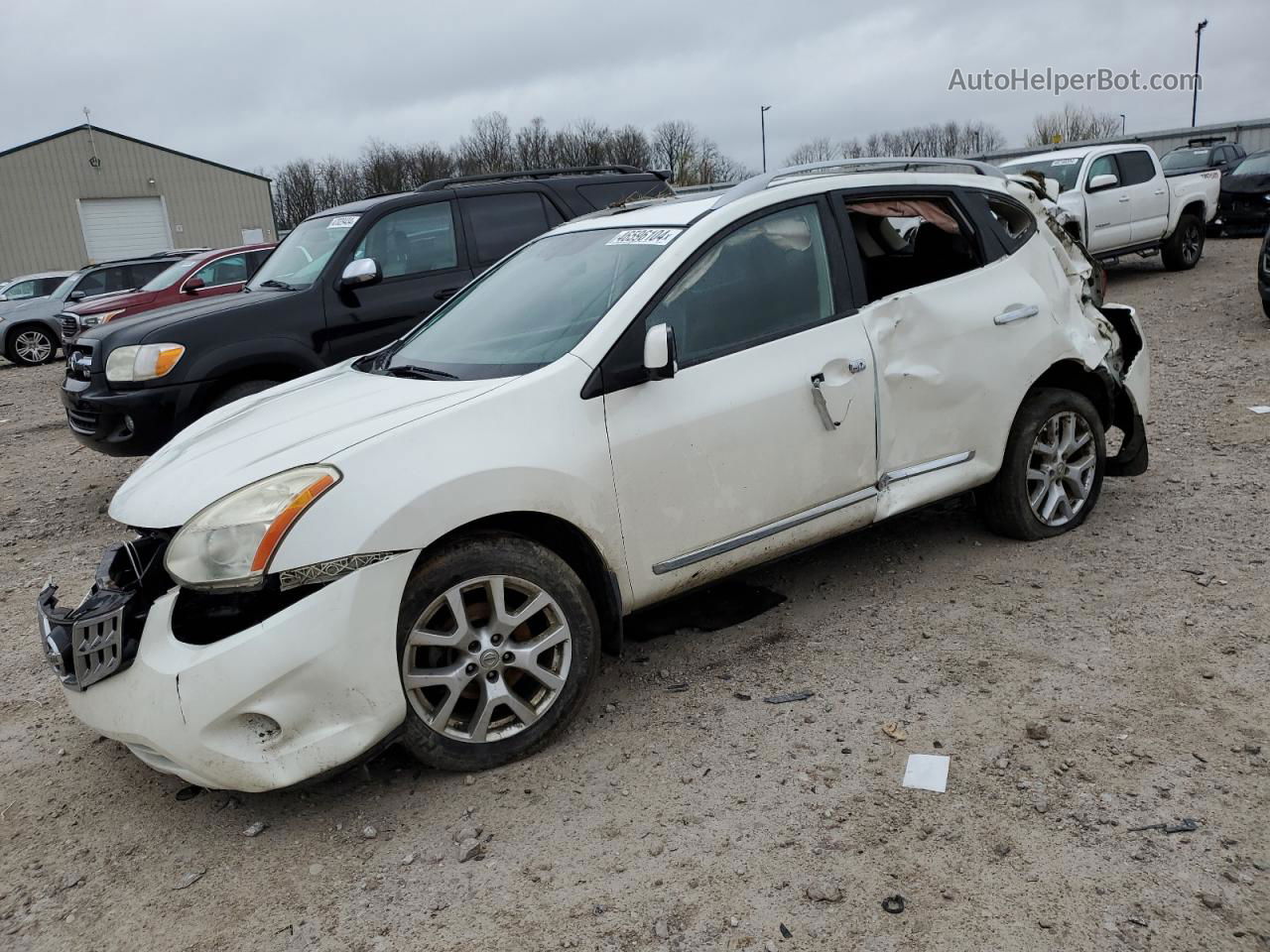 2012 Nissan Rogue S Белый vin: JN8AS5MV8CW376355