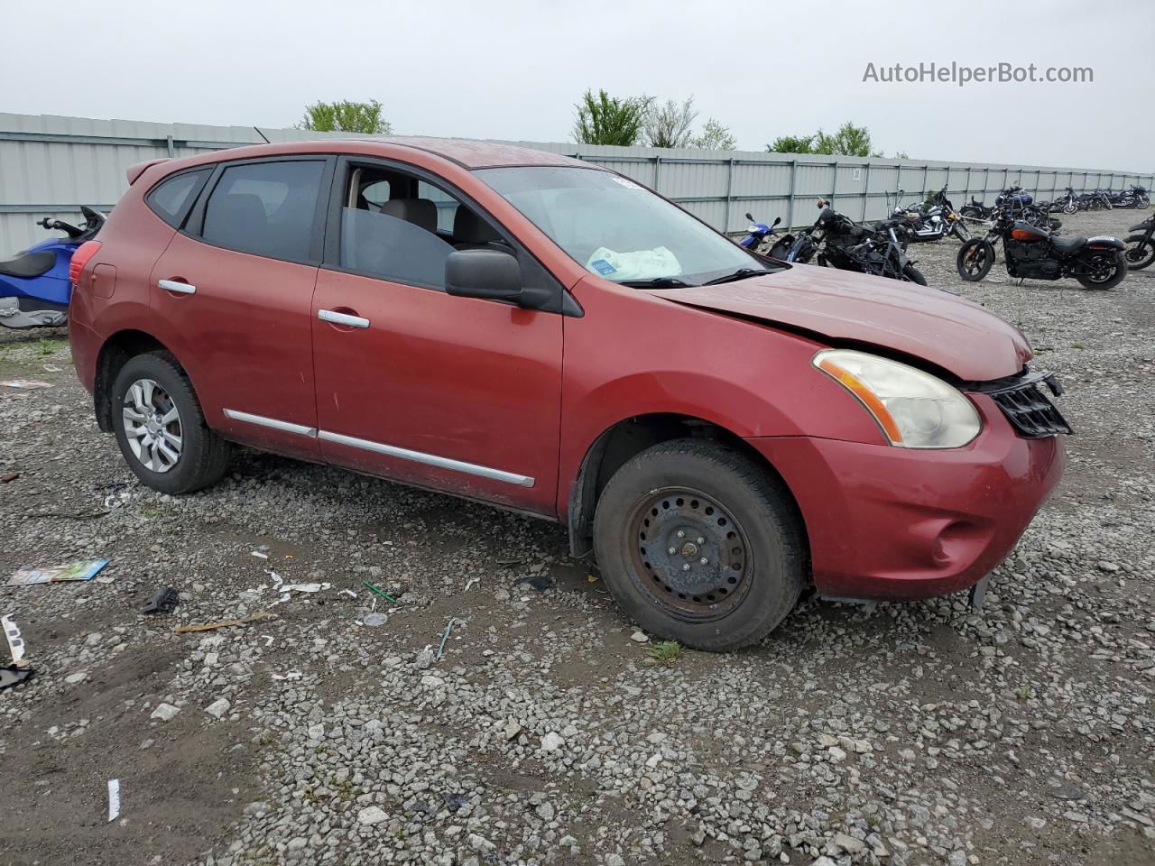 2012 Nissan Rogue S Red vin: JN8AS5MV8CW378512