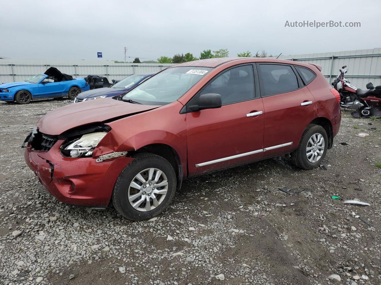 2012 Nissan Rogue S Red vin: JN8AS5MV8CW378512