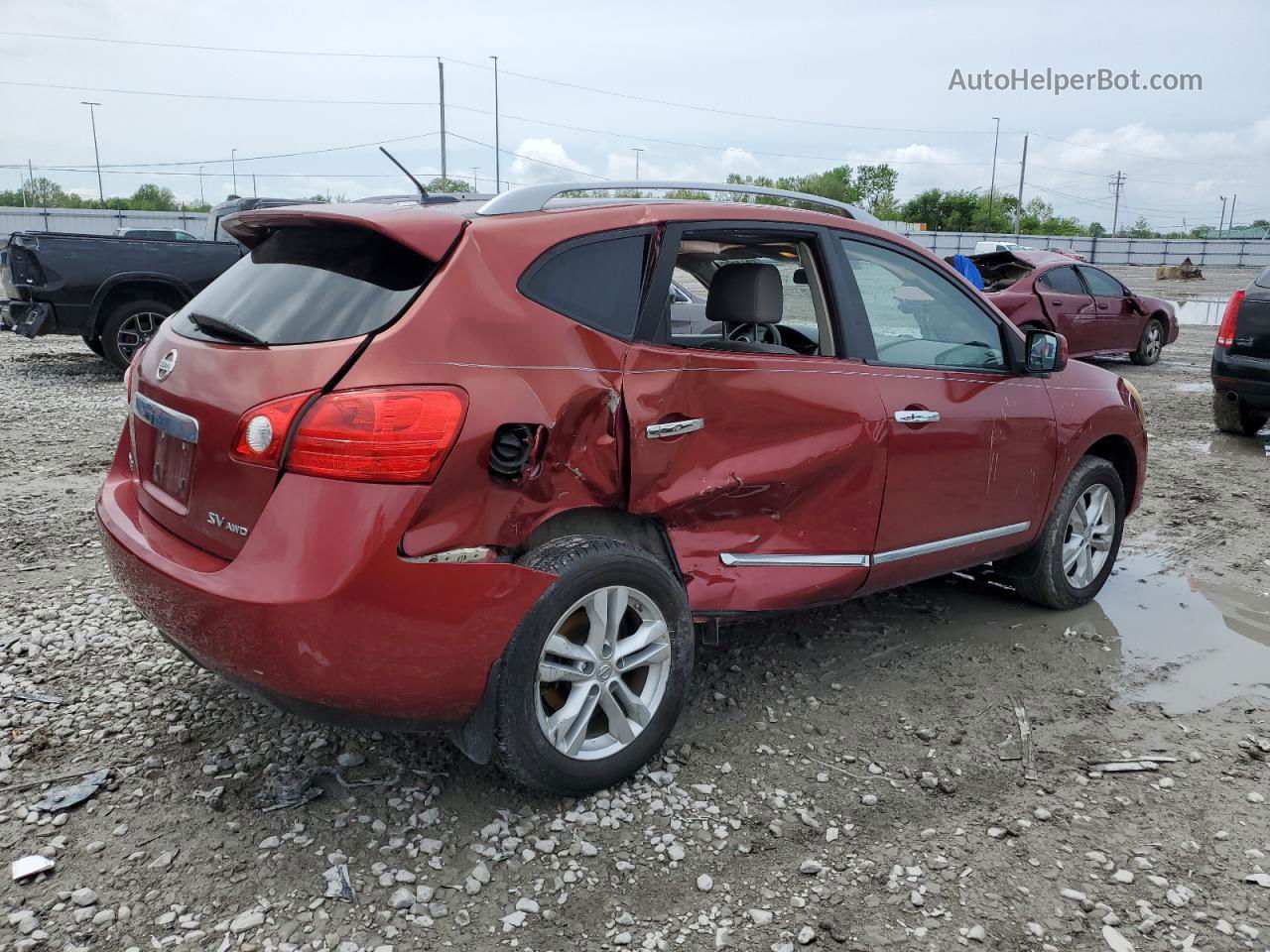 2012 Nissan Rogue S Red vin: JN8AS5MV8CW397898