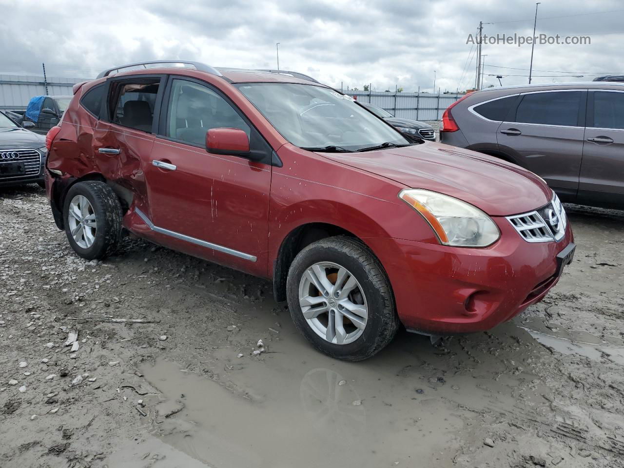 2012 Nissan Rogue S Red vin: JN8AS5MV8CW397898