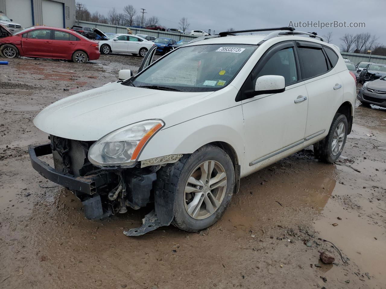 2012 Nissan Rogue S White vin: JN8AS5MV9CW355093