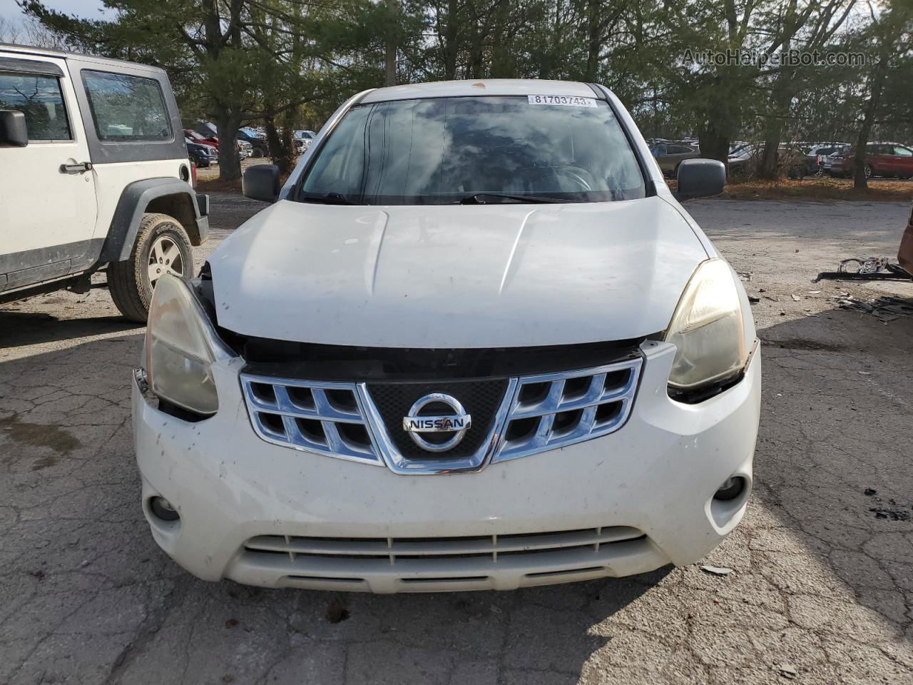 2012 Nissan Rogue S White vin: JN8AS5MV9CW392886