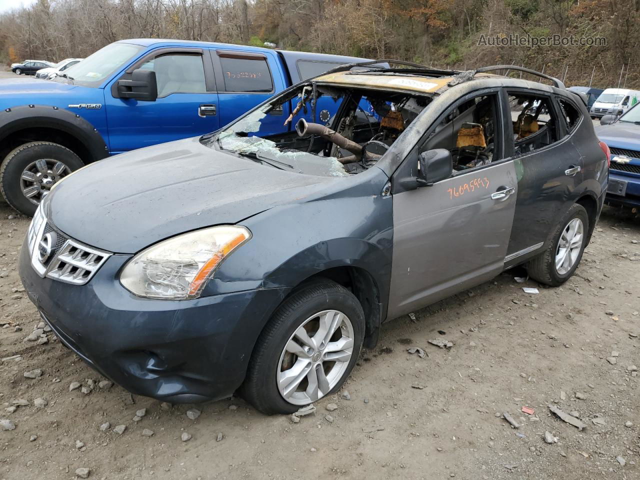 2012 Nissan Rogue S Gray vin: JN8AS5MV9CW707959