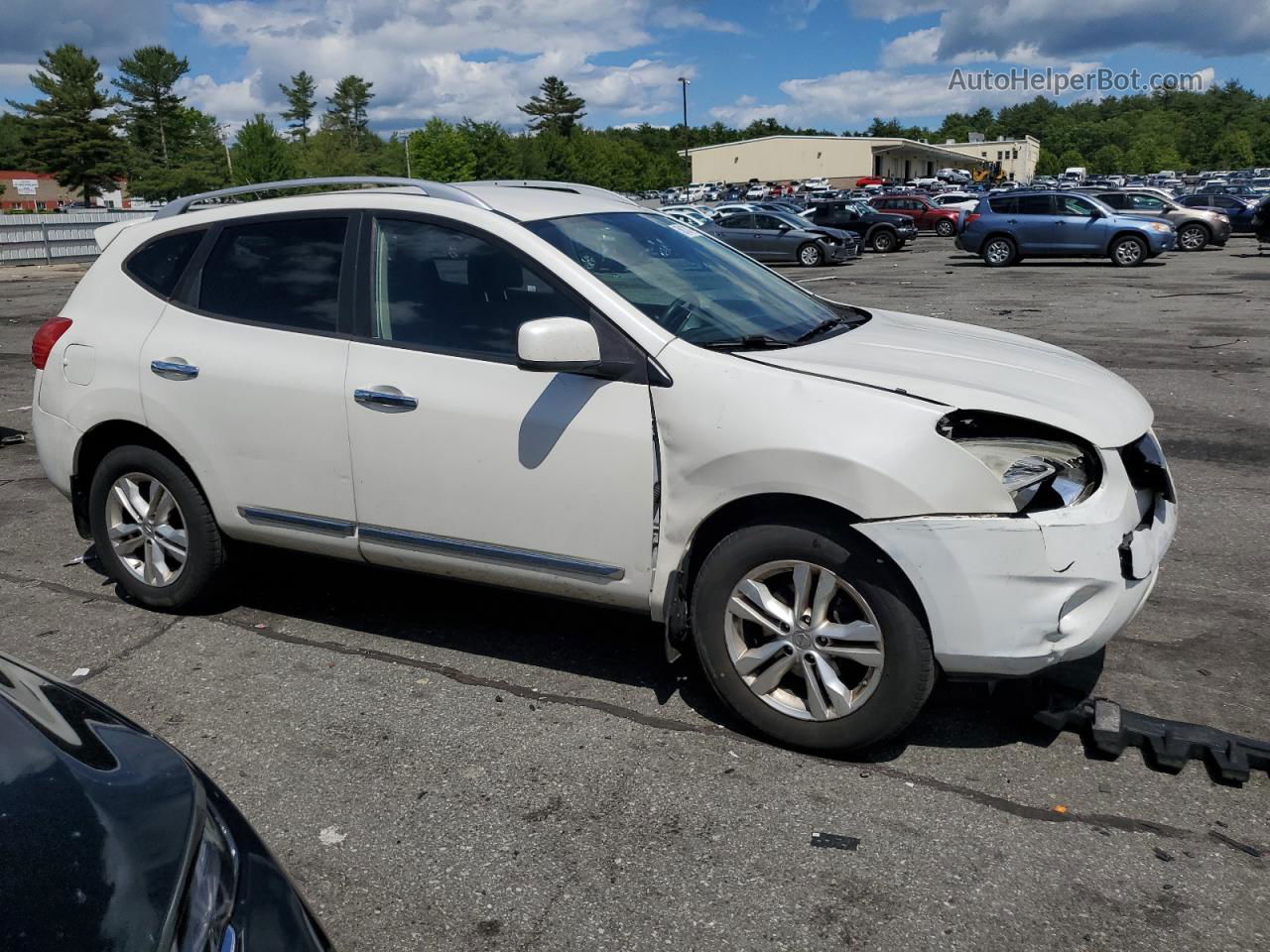 2012 Nissan Rogue S White vin: JN8AS5MVXCW370606