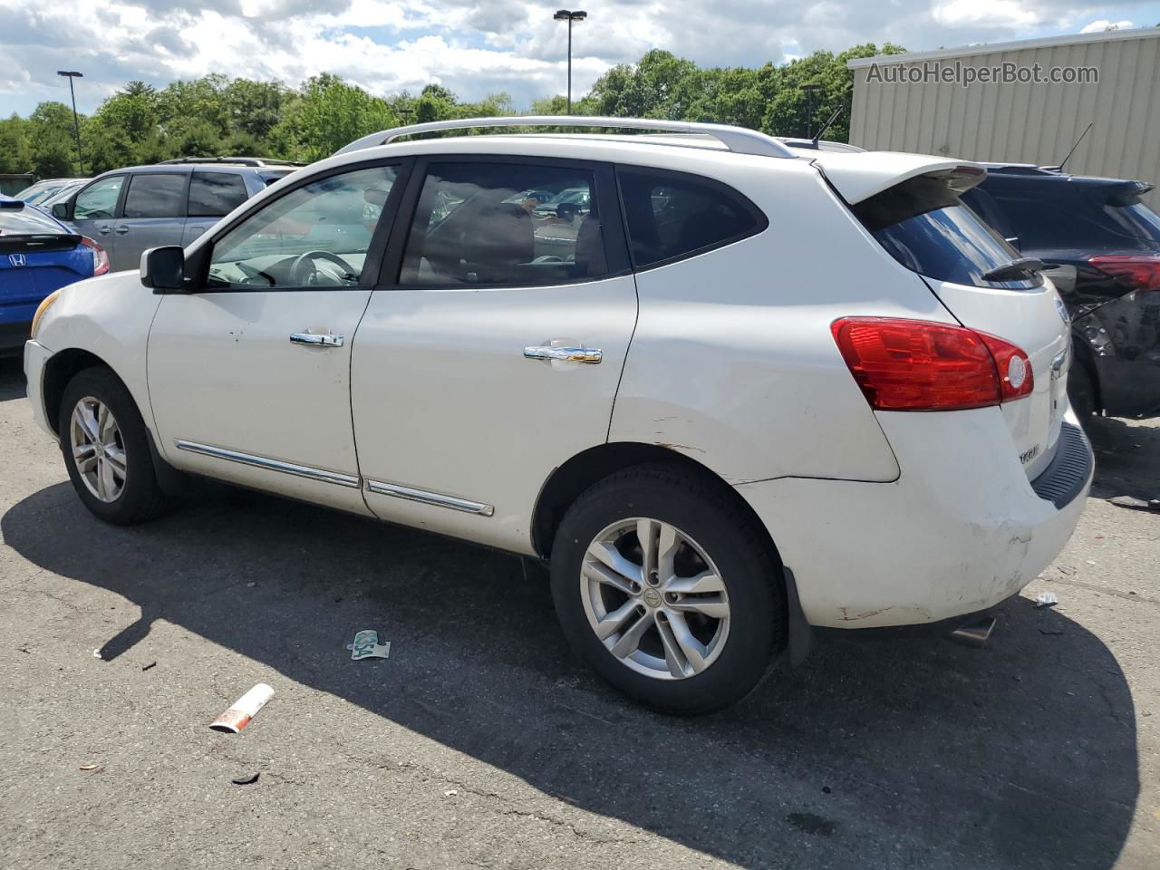 2012 Nissan Rogue S White vin: JN8AS5MVXCW370606