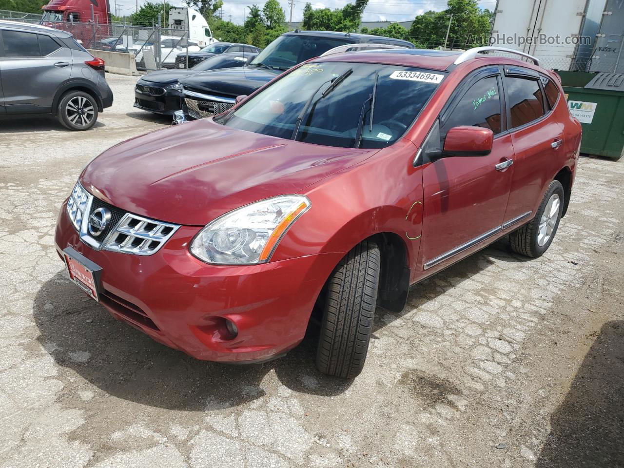 2012 Nissan Rogue S Red vin: JN8AS5MVXCW406553