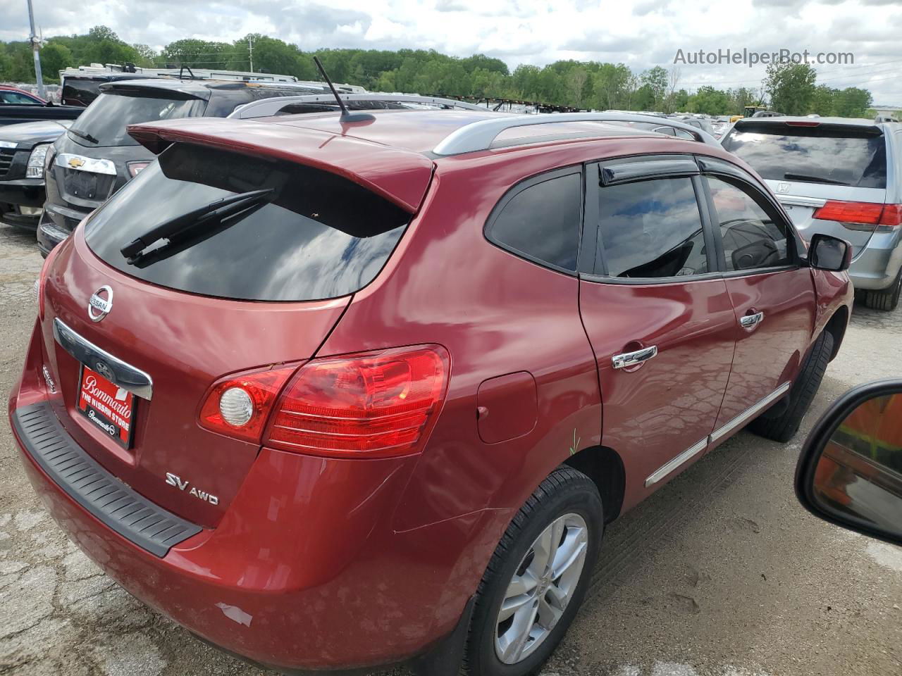 2012 Nissan Rogue S Red vin: JN8AS5MVXCW406553