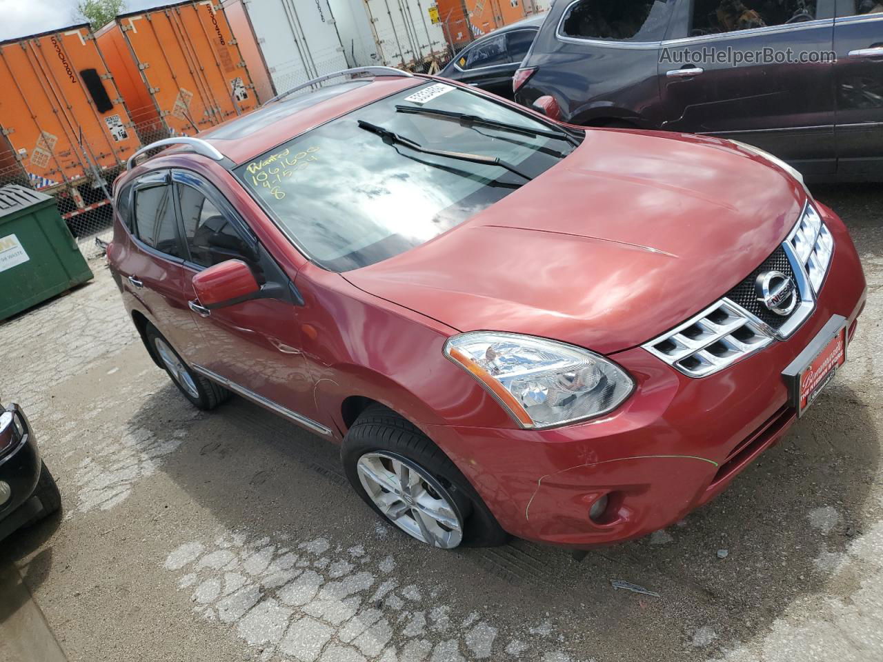 2012 Nissan Rogue S Red vin: JN8AS5MVXCW406553