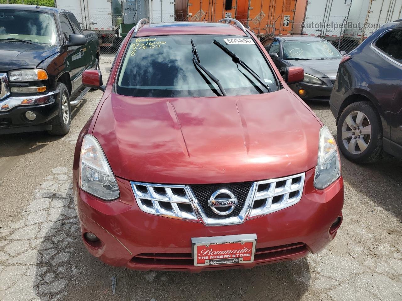 2012 Nissan Rogue S Red vin: JN8AS5MVXCW406553