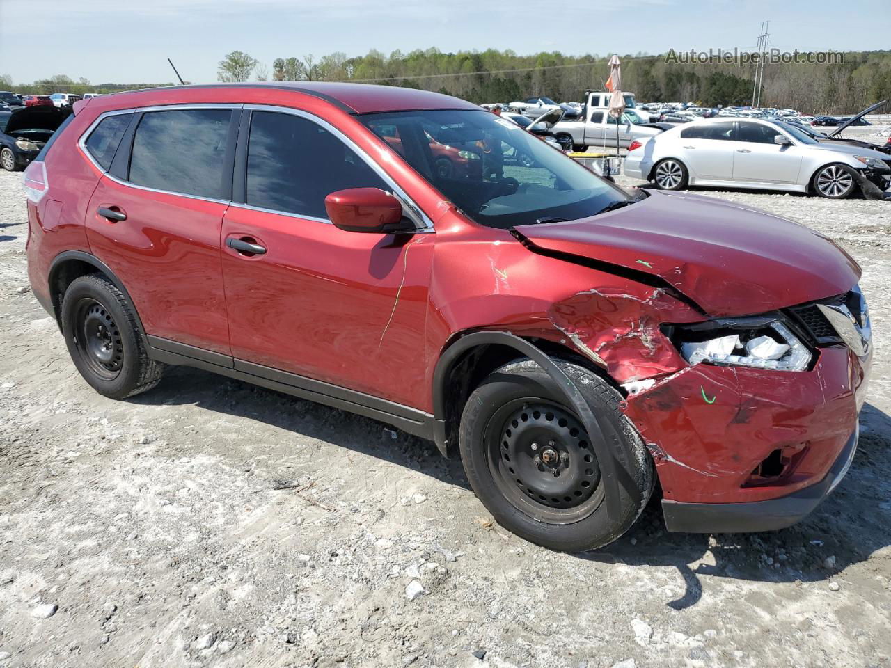 2016 Nissan Rogue S Red vin: JN8AT2MT0GW001771