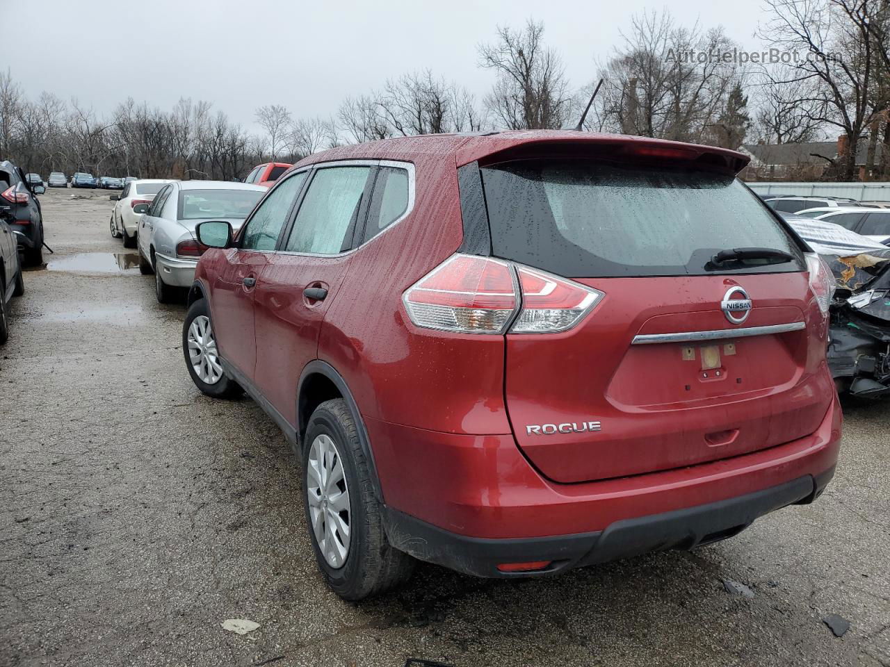 2016 Nissan Rogue S Burgundy vin: JN8AT2MT0GW008574