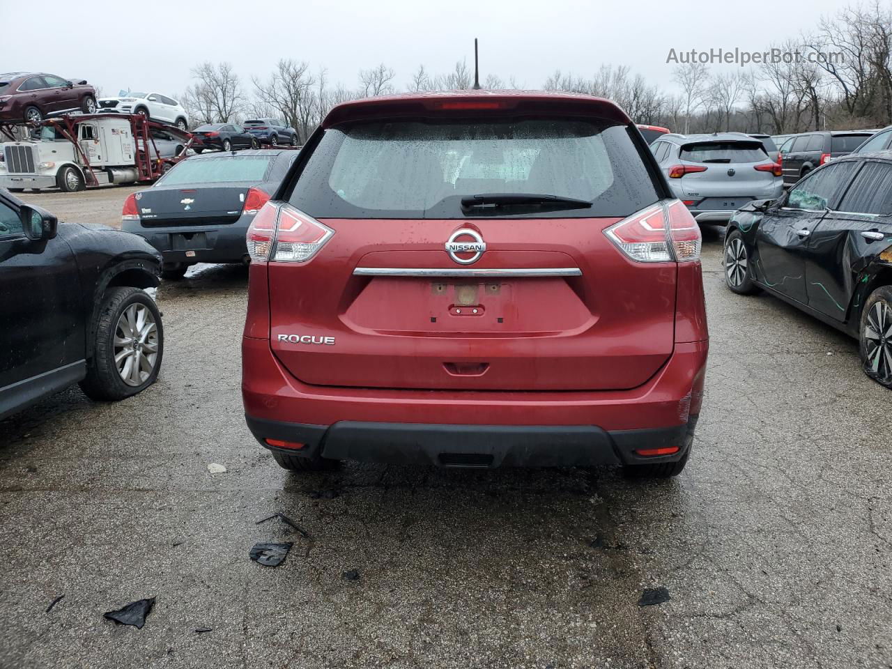 2016 Nissan Rogue S Burgundy vin: JN8AT2MT0GW008574