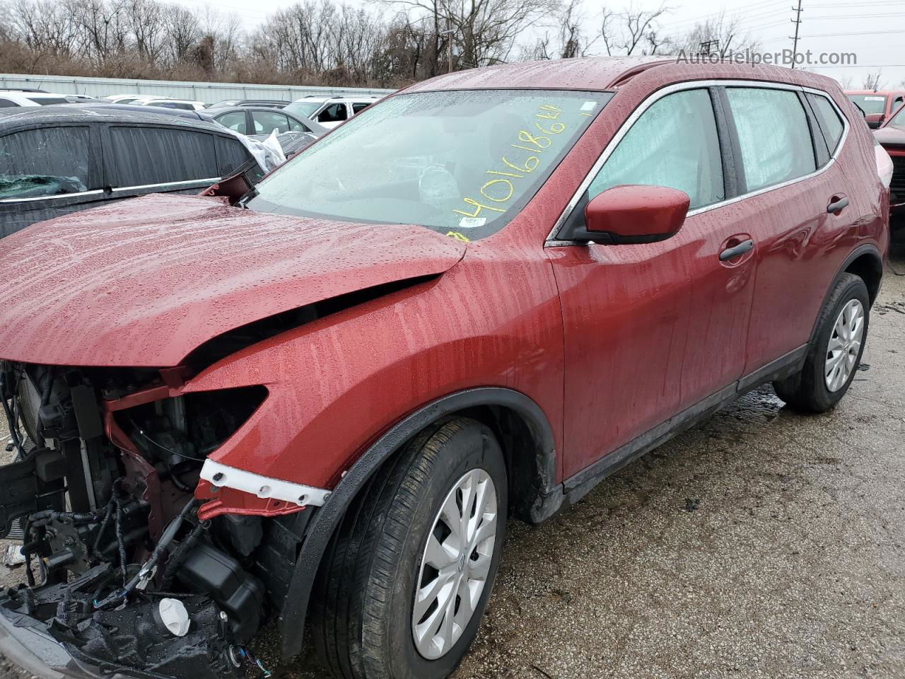 2016 Nissan Rogue S Burgundy vin: JN8AT2MT0GW008574