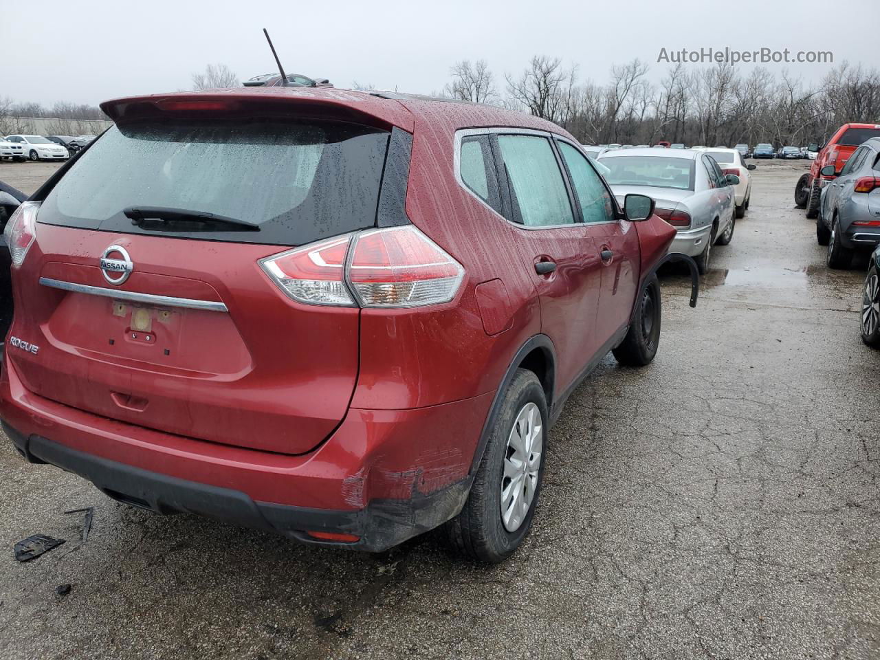 2016 Nissan Rogue S Burgundy vin: JN8AT2MT0GW008574