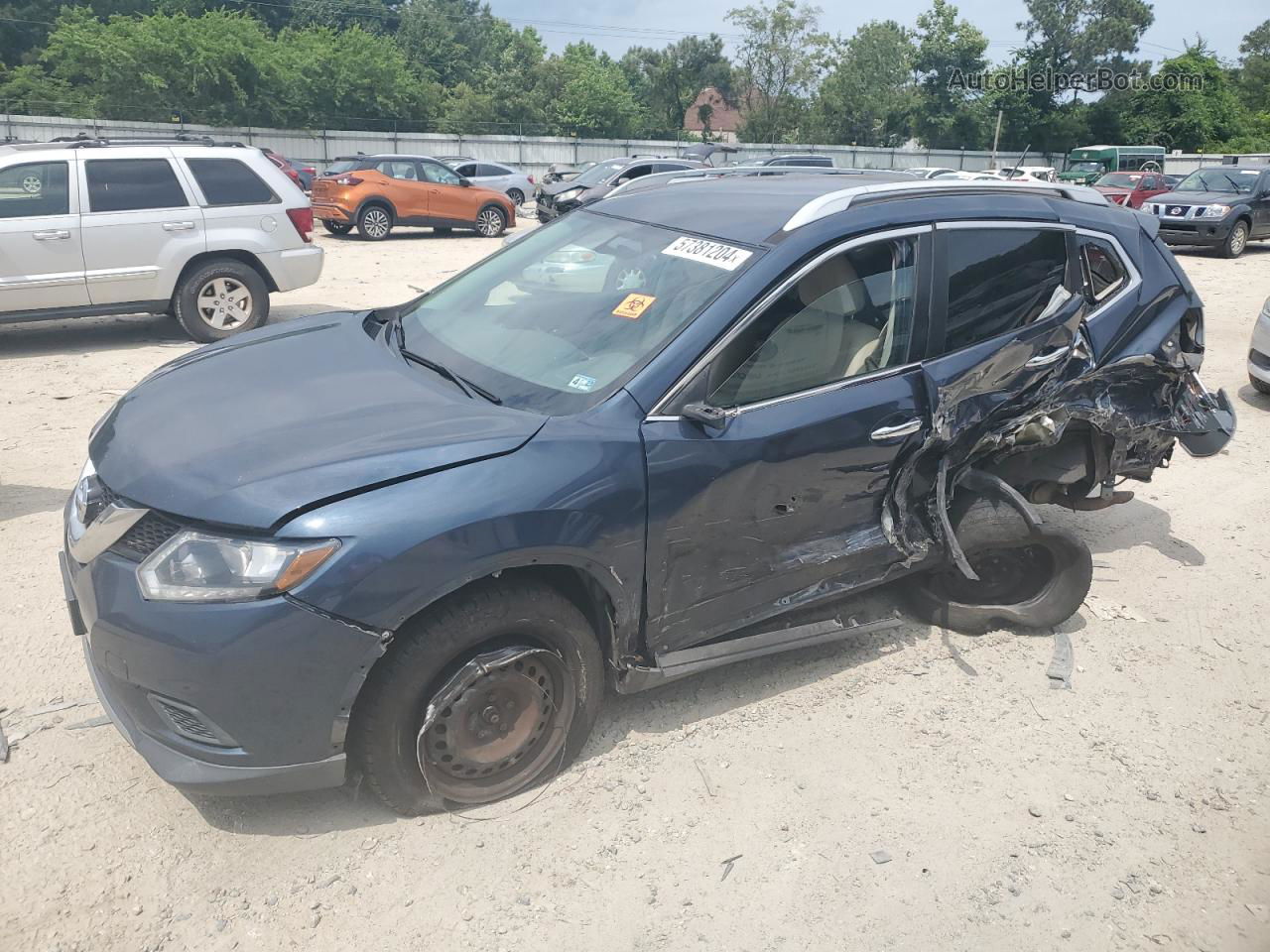 2016 Nissan Rogue S Blue vin: JN8AT2MT2GW016918