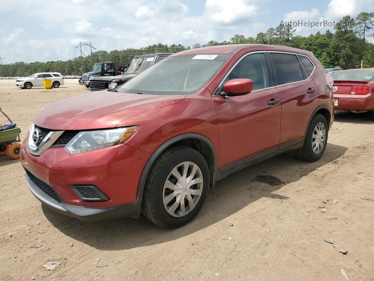 2016 Nissan Rogue S Red vin: JN8AT2MT3GW024803