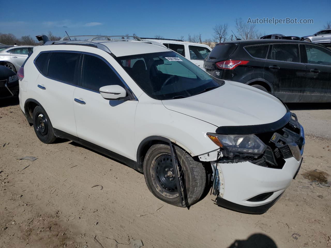 2016 Nissan Rogue S White vin: JN8AT2MT9GW006077