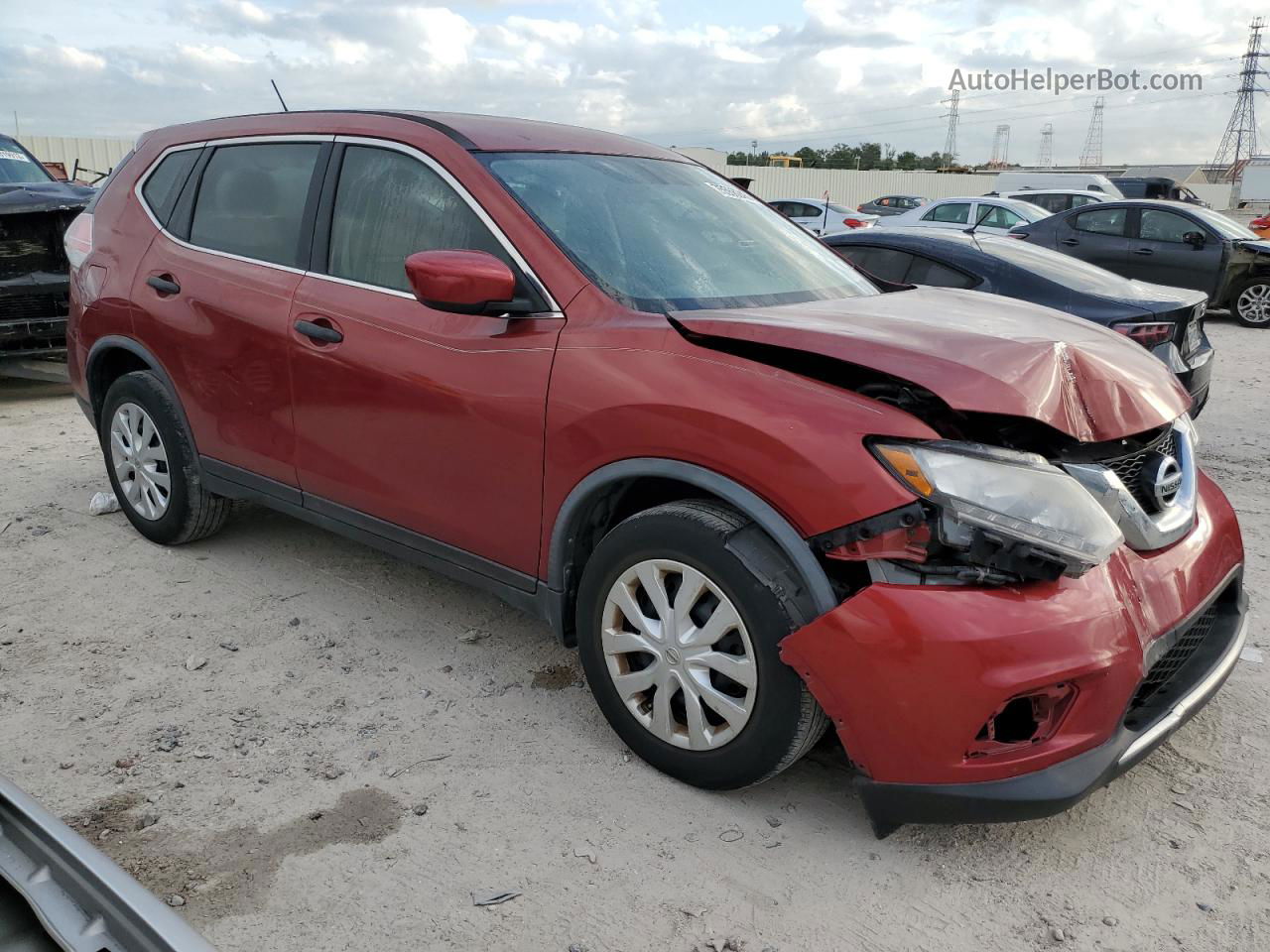 2016 Nissan Rogue S Red vin: JN8AT2MTXGW002281