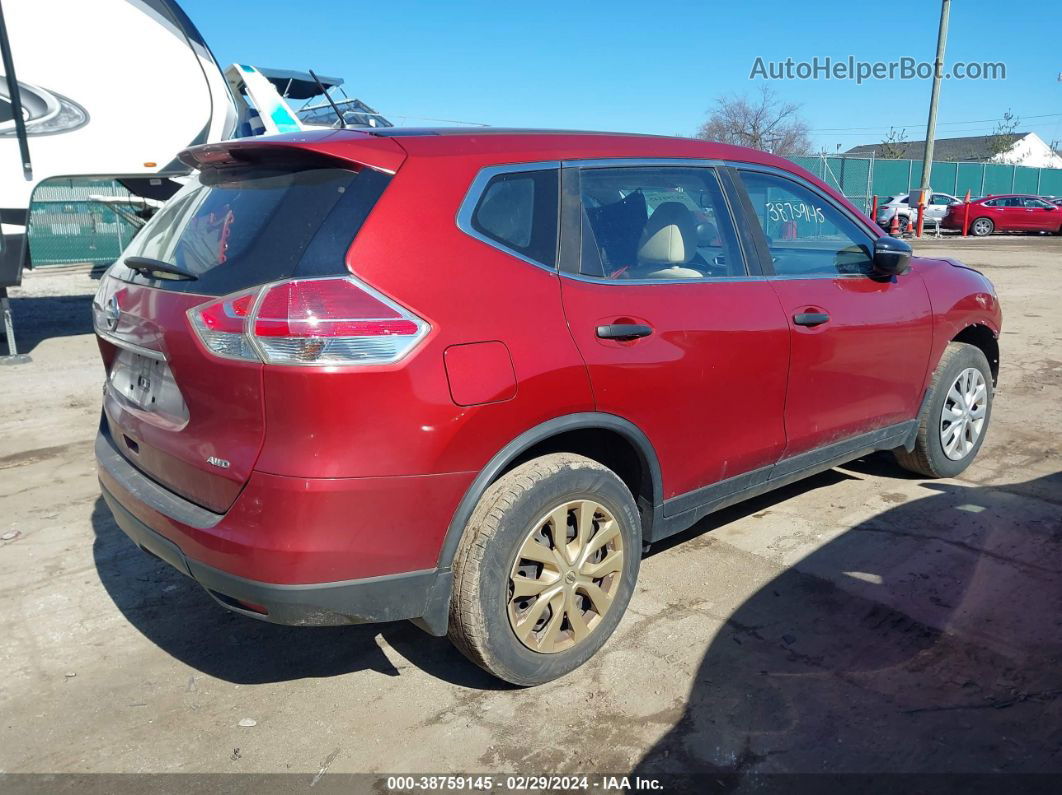 2016 Nissan Rogue S Red vin: JN8AT2MV1GW145413