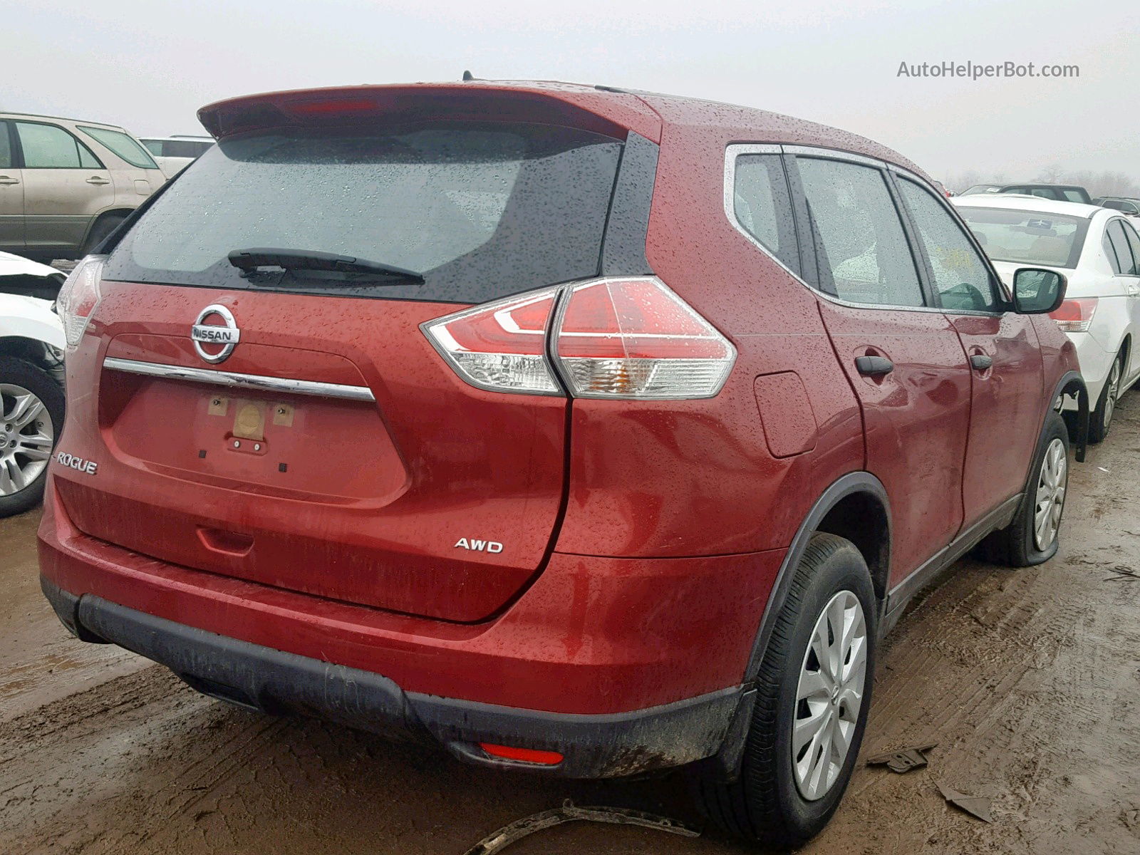 2016 Nissan Rogue S Red vin: JN8AT2MV4GW134759