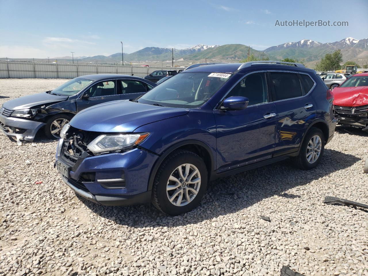 2018 Nissan Rogue S Синий vin: JN8AT2MV4JW316601