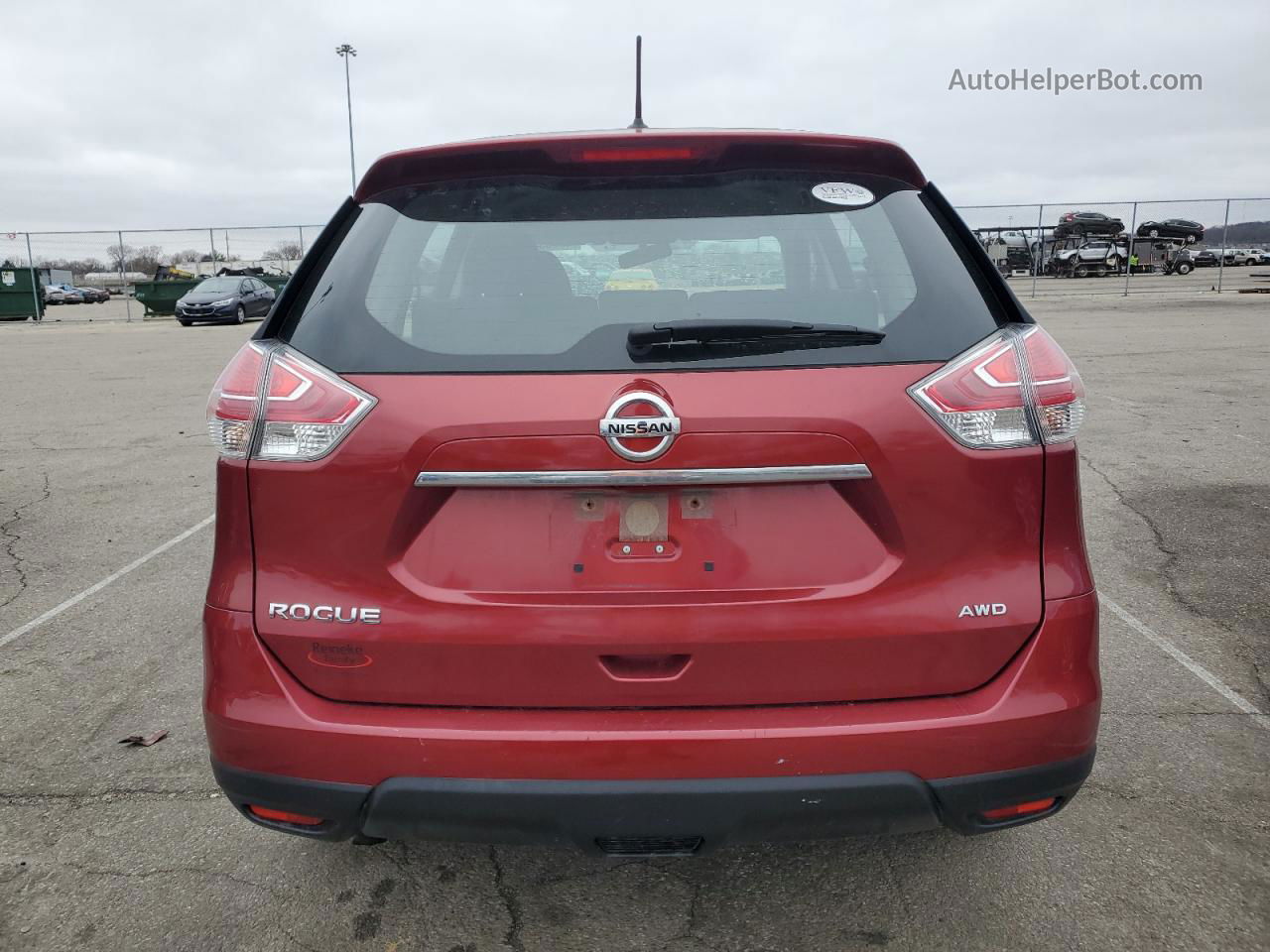 2016 Nissan Rogue S Red vin: JN8AT2MV6GW148596