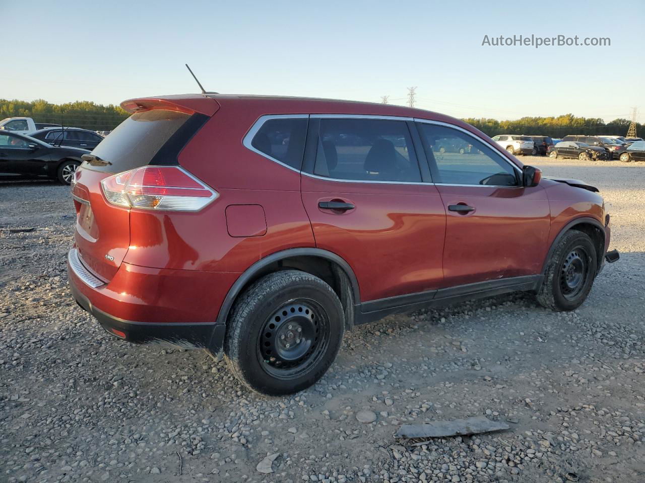 2016 Nissan Rogue S Red vin: JN8AT2MV7GW130799