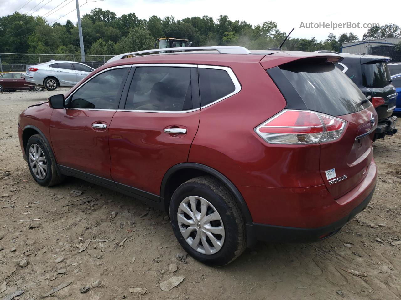 2016 Nissan Rogue S Бордовый vin: JN8AT2MV9GW141285