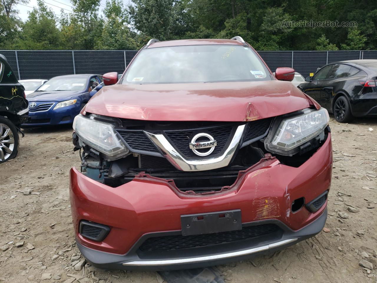 2016 Nissan Rogue S Бордовый vin: JN8AT2MV9GW141285