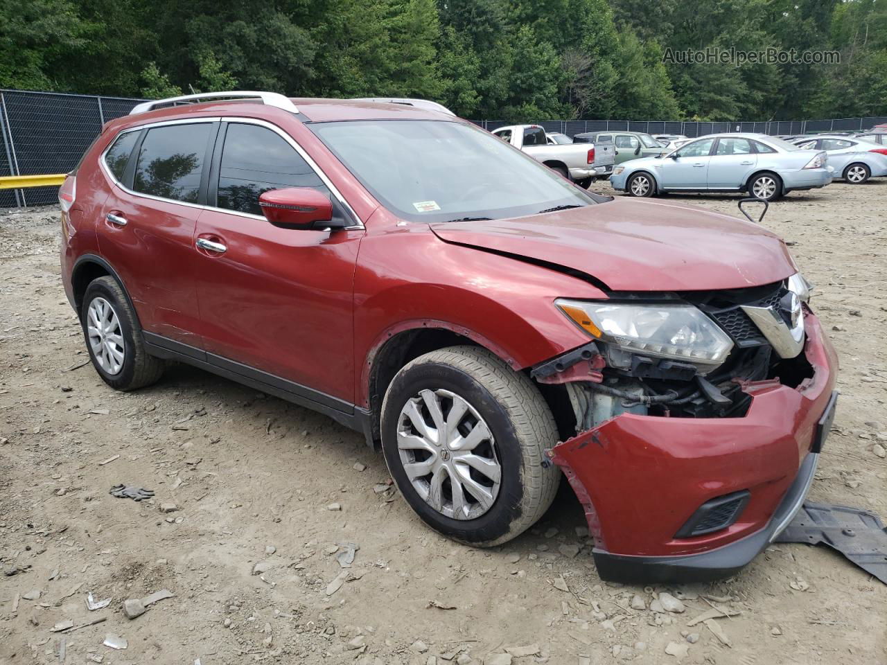 2016 Nissan Rogue S Бордовый vin: JN8AT2MV9GW141285