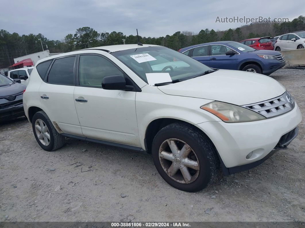 2004 Nissan Murano Sl/se White vin: JN8AZ08T04W226295