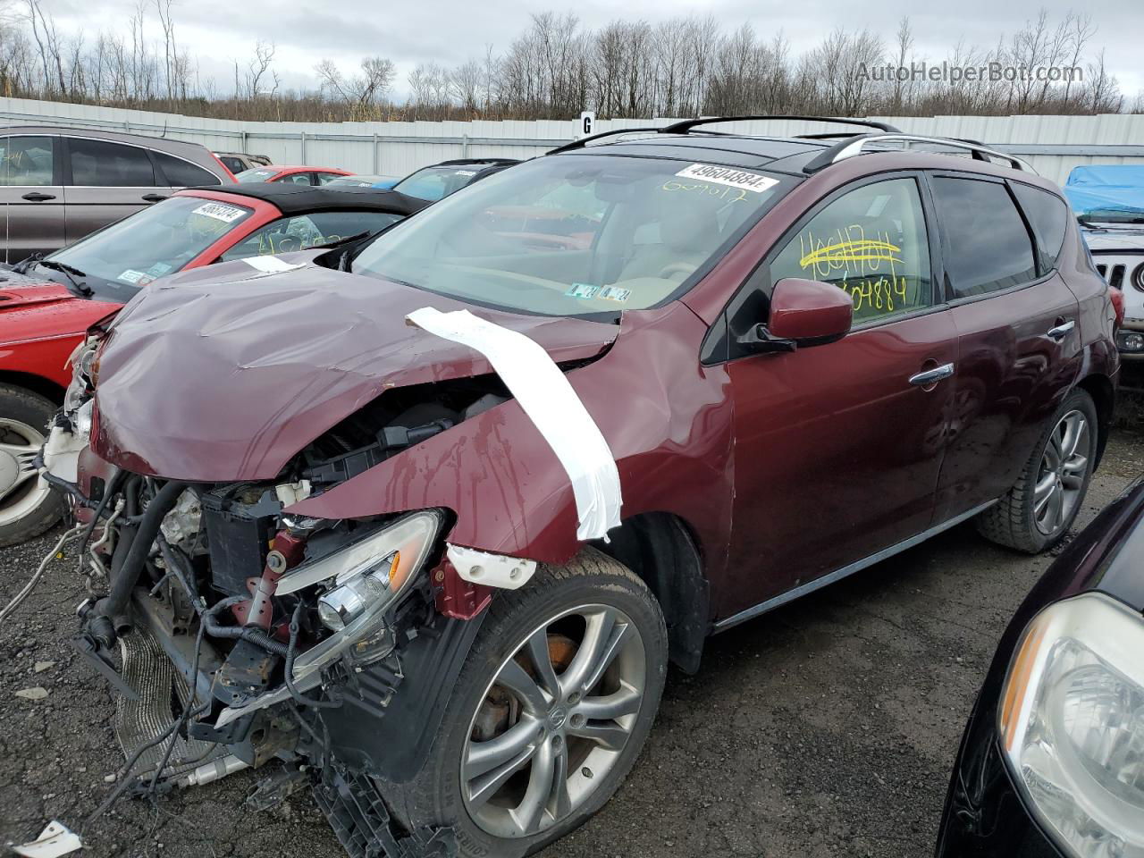 2010 Nissan Murano S Maroon vin: JN8AZ1MU6AW009012