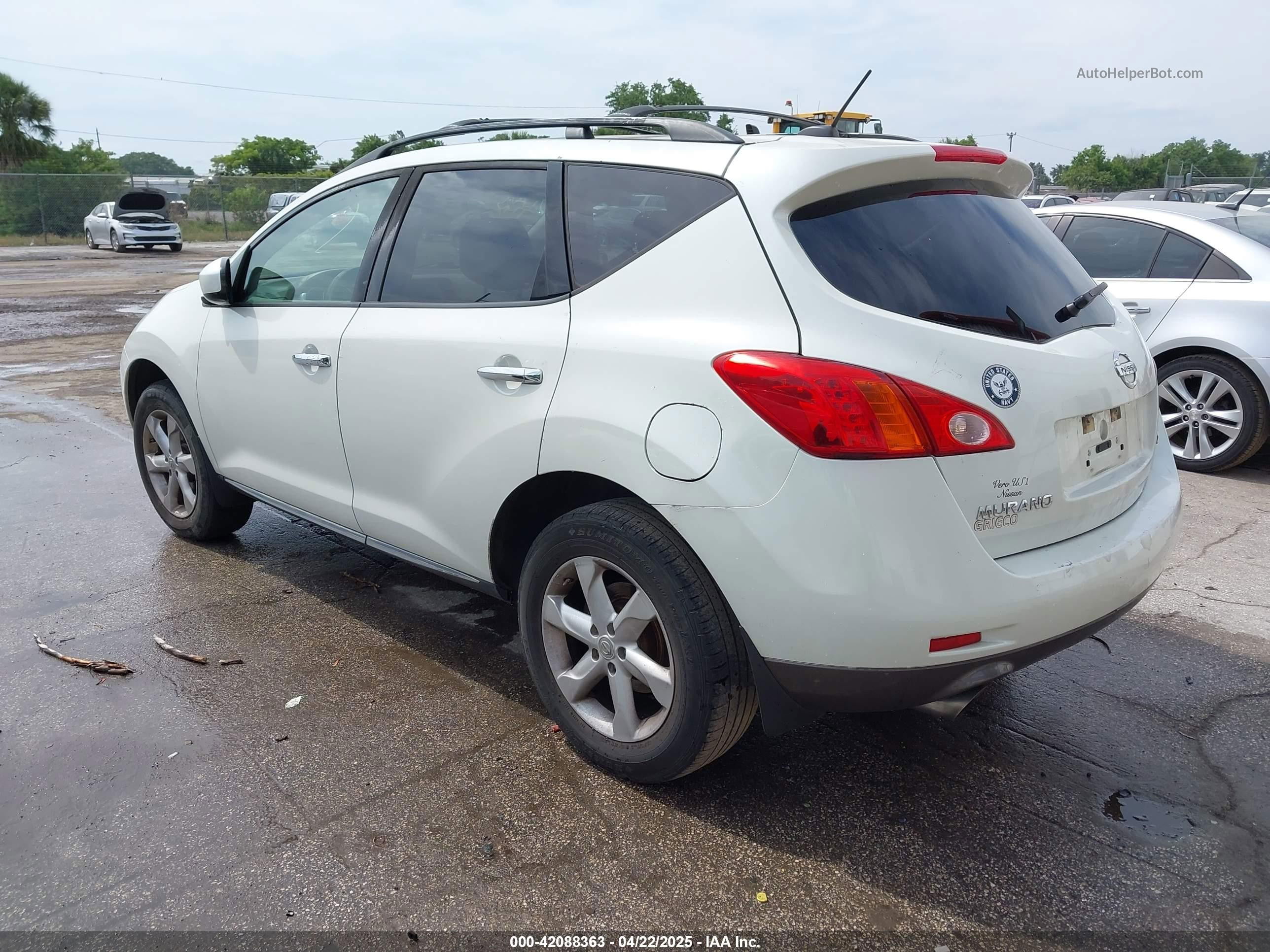 2010 Nissan Murano Sl White vin: JN8AZ1MU9AW009571