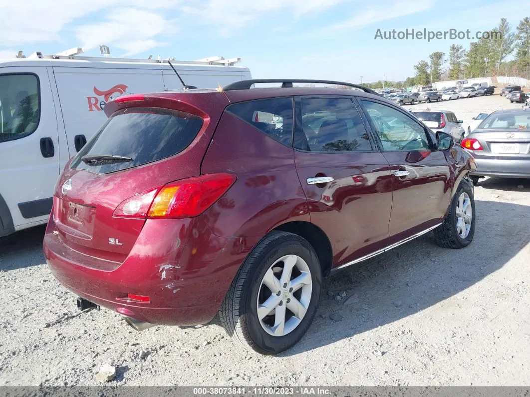 2010 Nissan Murano Sl Red vin: JN8AZ1MUXAW004380