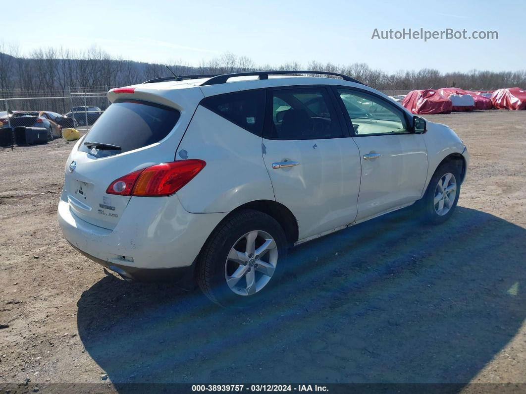 2010 Nissan Murano Sl White vin: JN8AZ1MW1AW100237