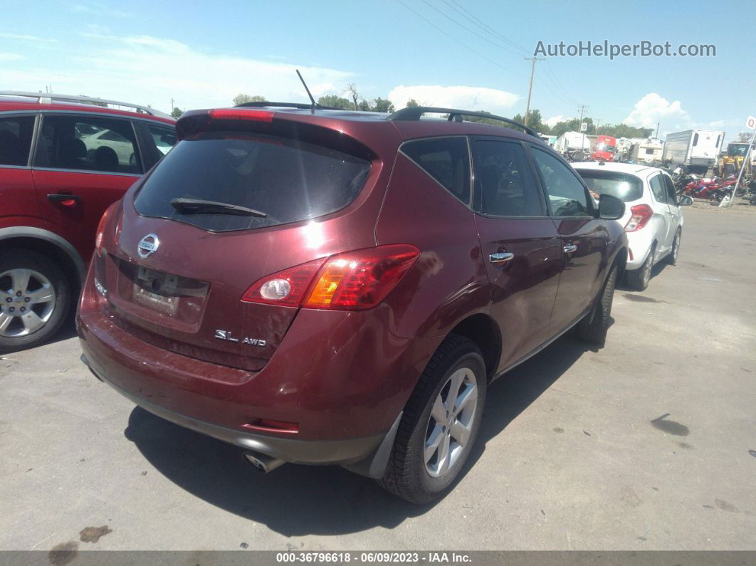 2010 Nissan Murano Sl Maroon vin: JN8AZ1MW1AW106930