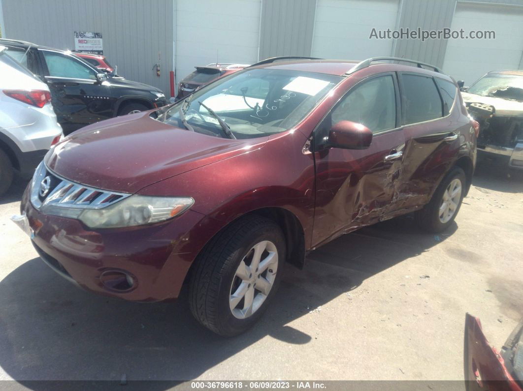 2010 Nissan Murano Sl Maroon vin: JN8AZ1MW1AW106930