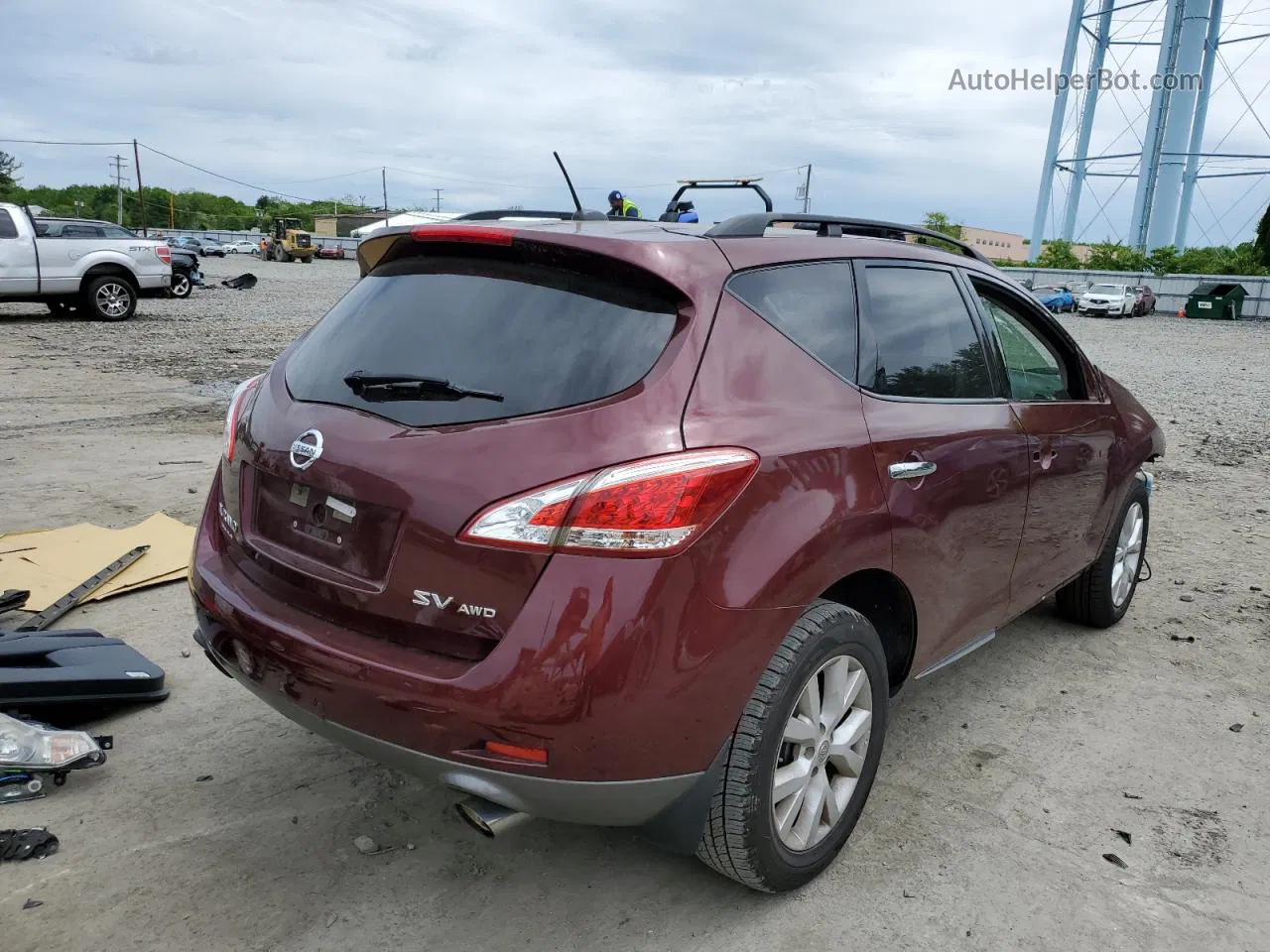 2011 Nissan Murano S Burgundy vin: JN8AZ1MW6BW182807