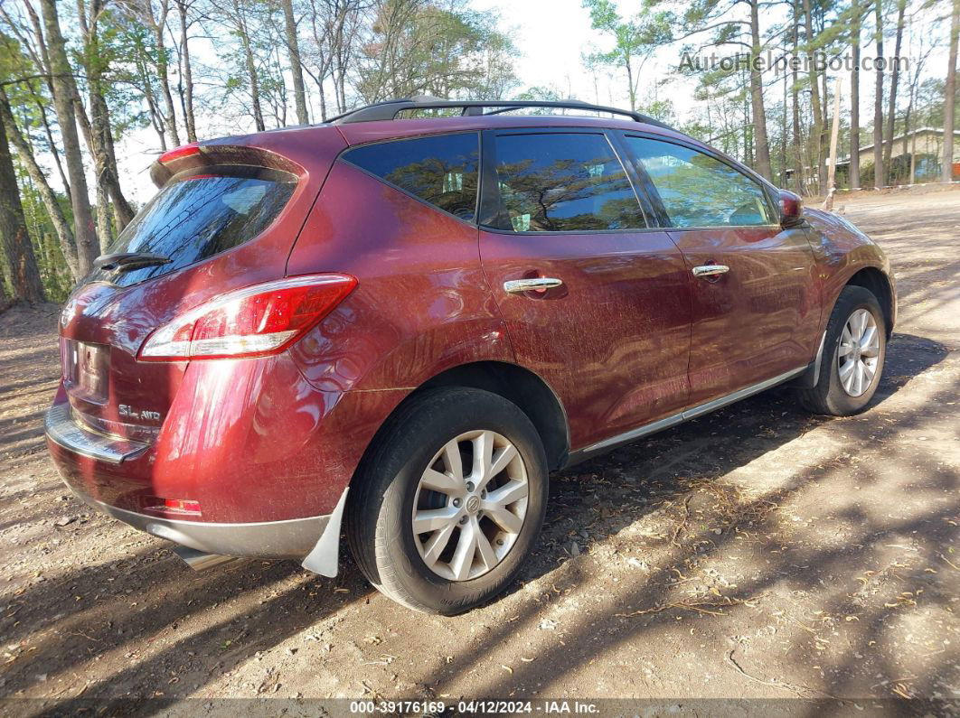 2011 Nissan Murano Sl Burgundy vin: JN8AZ1MW6BW186789