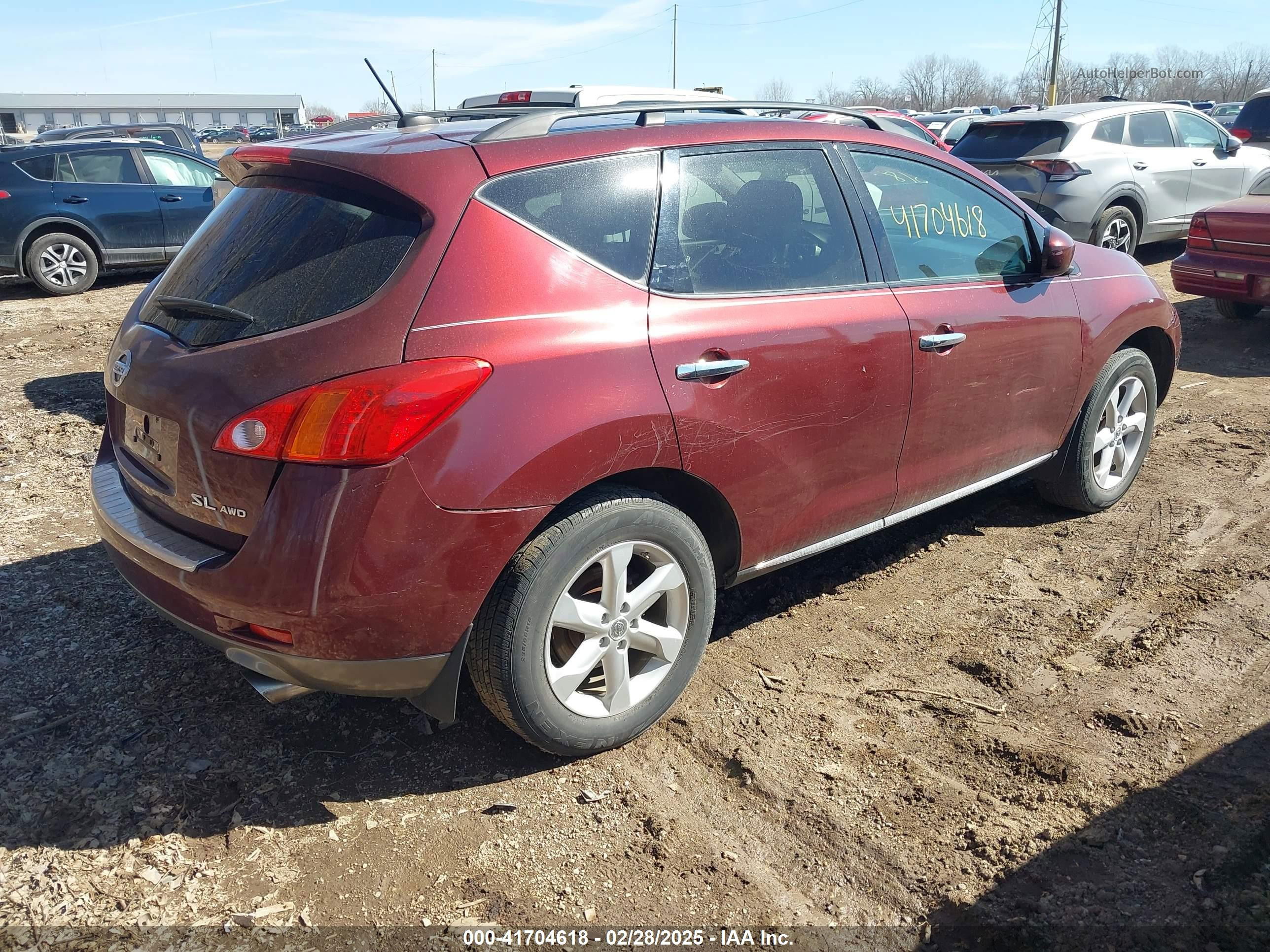 2010 Nissan Murano Sl Maroon vin: JN8AZ1MW7AW103787