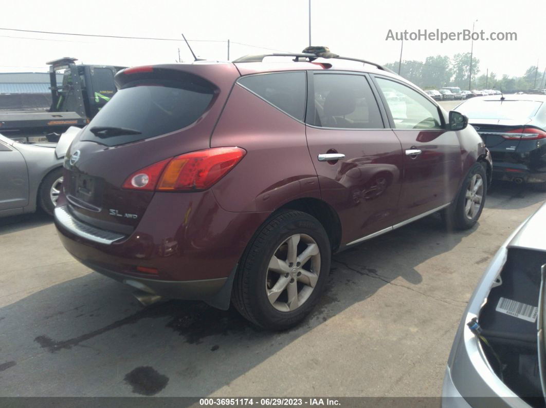 2010 Nissan Murano Sl Maroon vin: JN8AZ1MW7AW112635