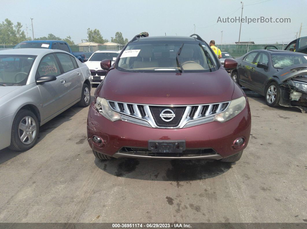 2010 Nissan Murano Sl Maroon vin: JN8AZ1MW7AW112635