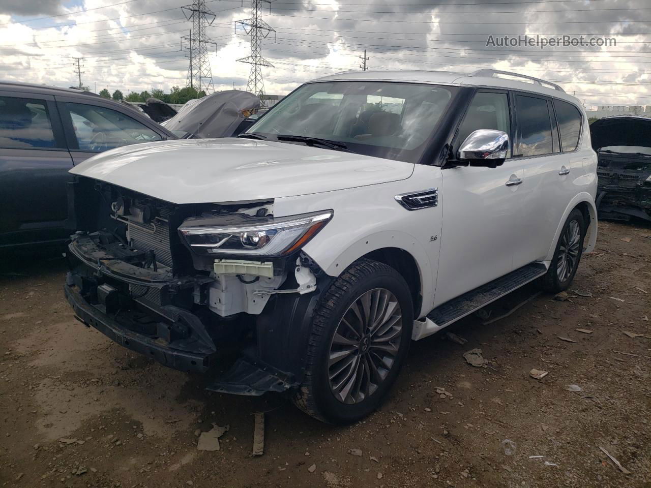 2019 Infiniti Qx80 Luxe White vin: JN8AZ2NC3K9460653