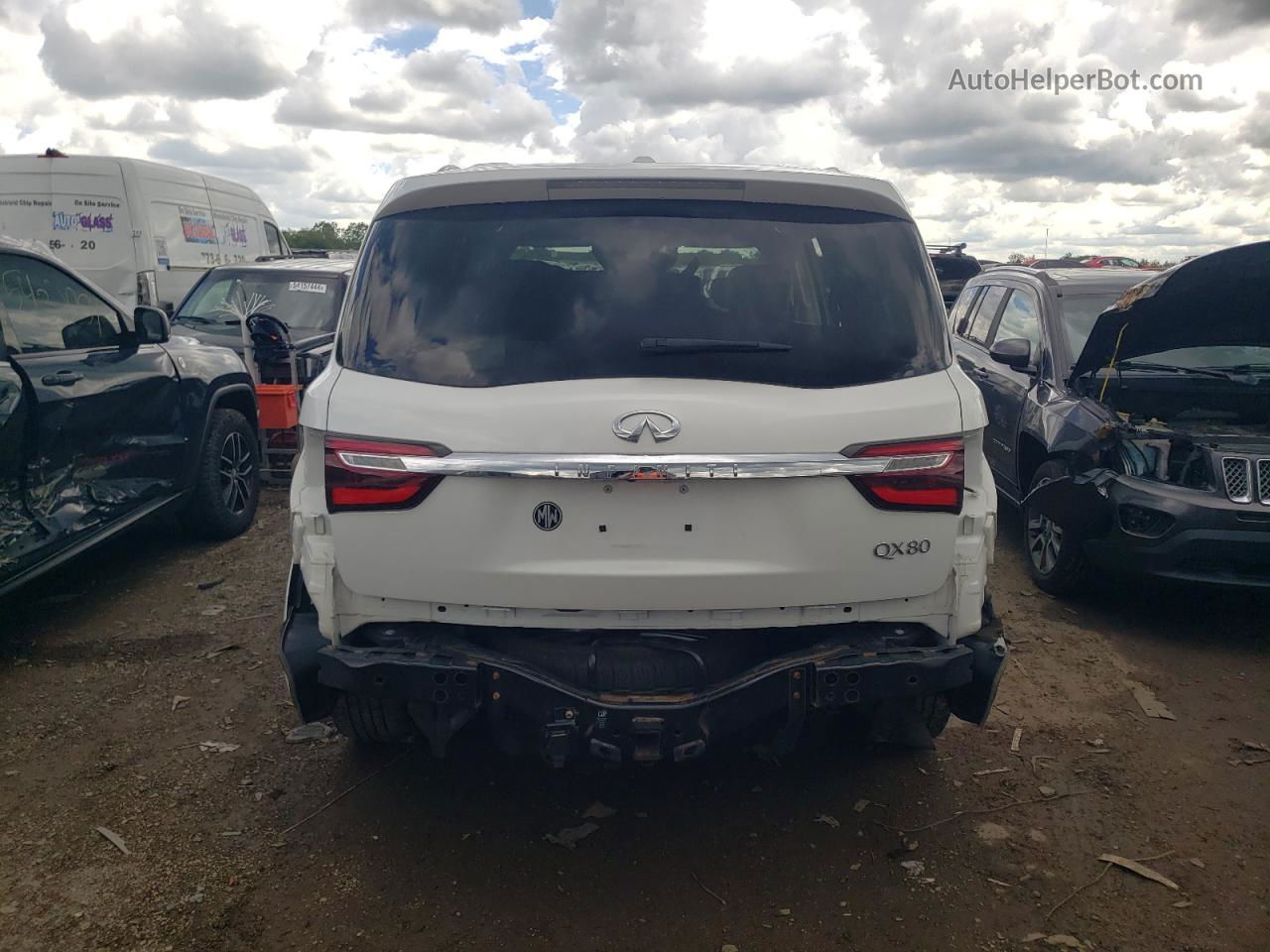 2019 Infiniti Qx80 Luxe White vin: JN8AZ2NC3K9460653