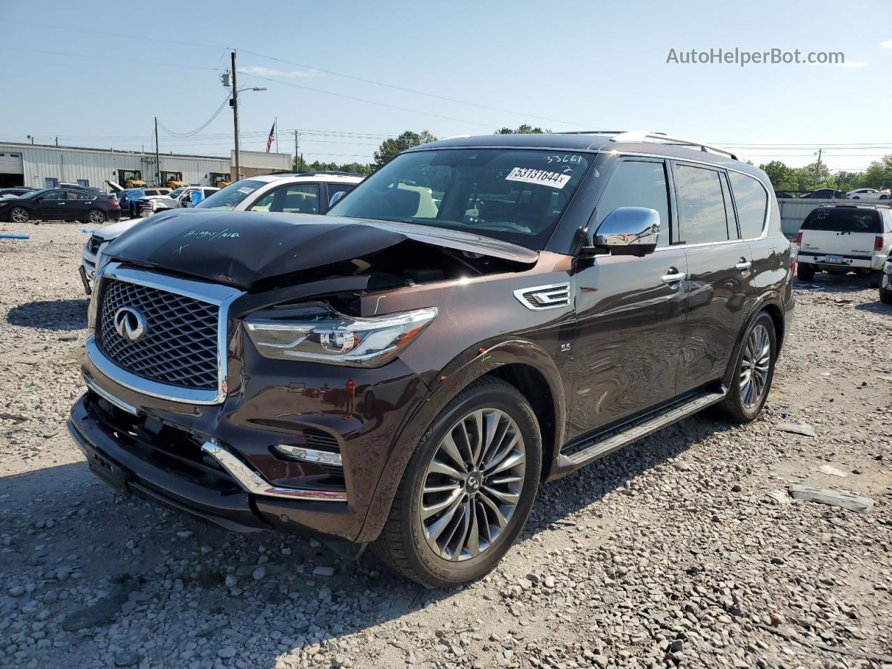 2019 Infiniti Qx80 Luxe Коричневый vin: JN8AZ2ND9K9850729