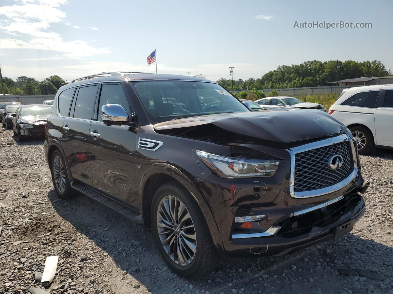 2019 Infiniti Qx80 Luxe Коричневый vin: JN8AZ2ND9K9850729