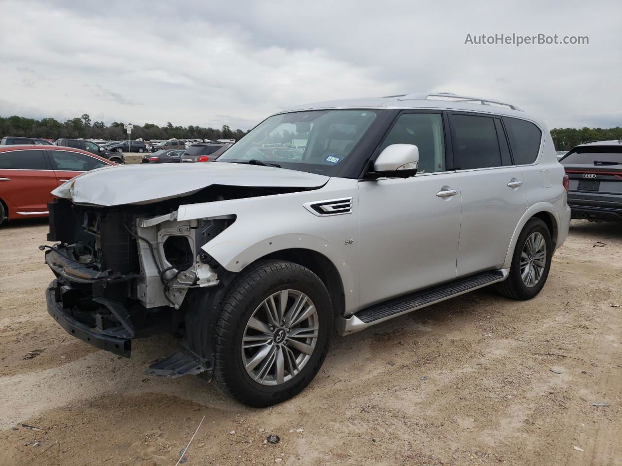 2018 Infiniti Qx80 Base Silver vin: JN8AZ2NE2J9192758