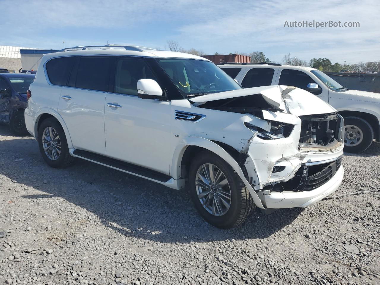 2018 Infiniti Qx80 Base White vin: JN8AZ2NF5J9661365