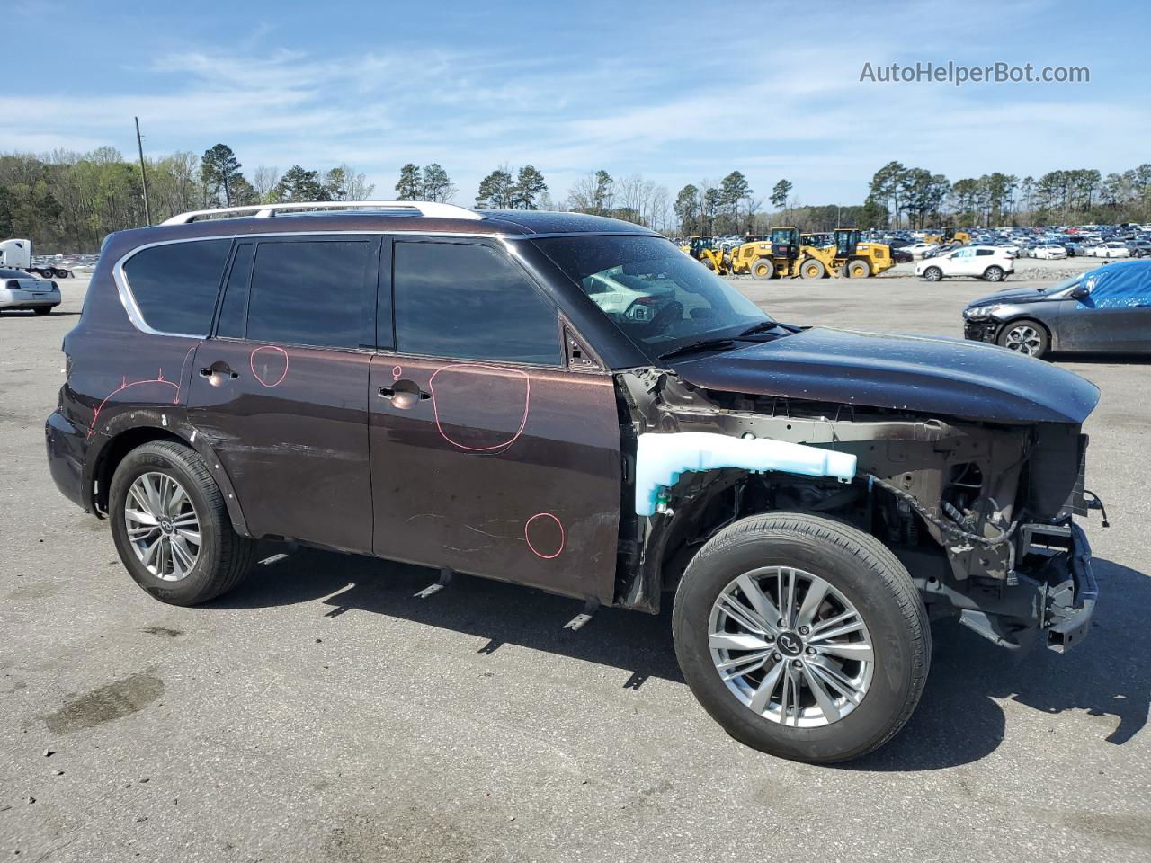 2018 Infiniti Qx80 Base Бордовый vin: JN8AZ2NF6J9661097